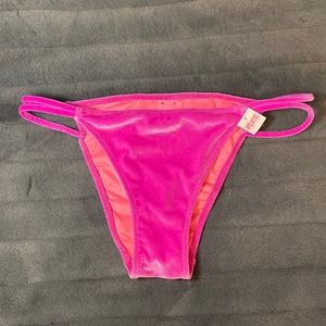 NWT Victoria’s Secret Pink strappy velvet mini bikini bottom - size medium